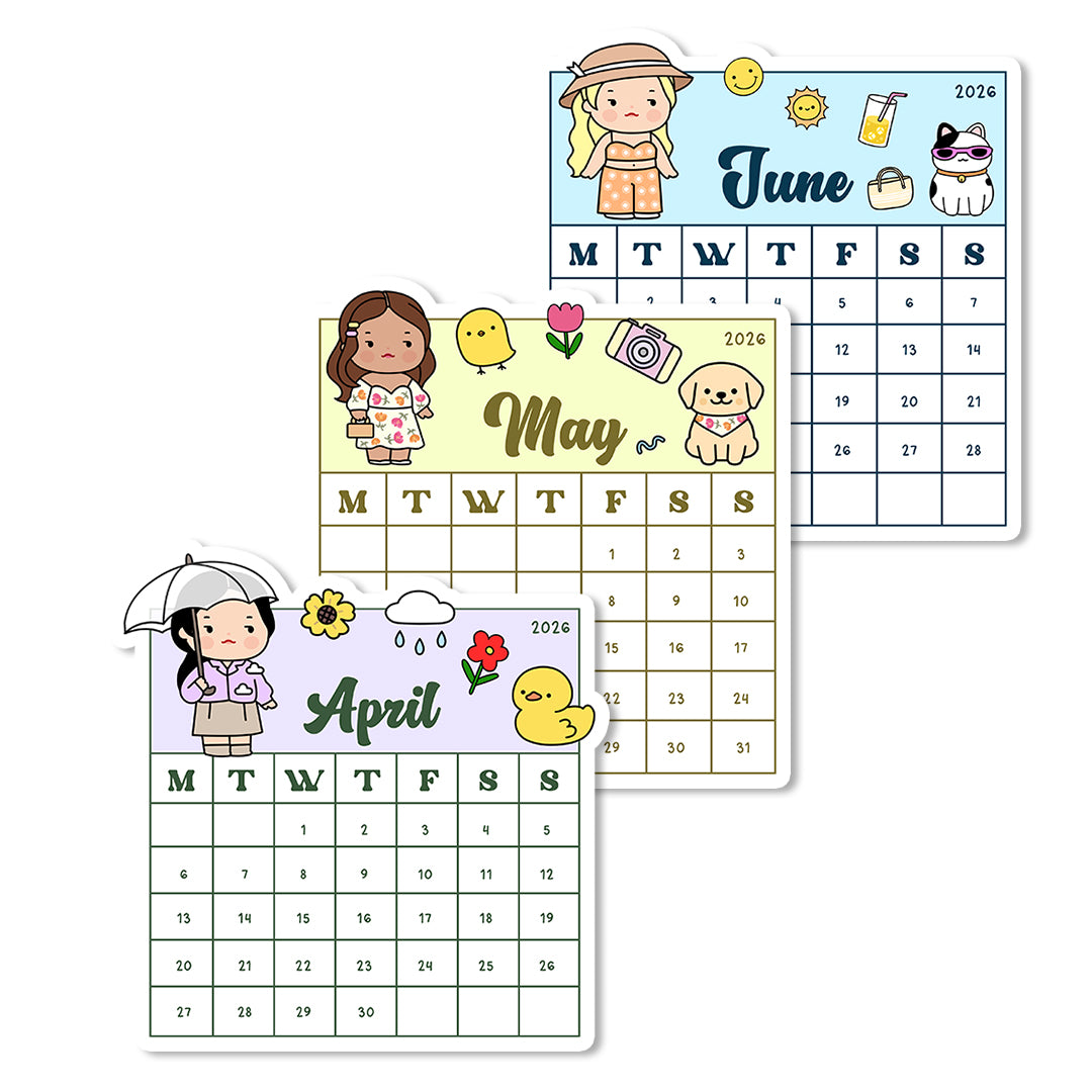 Wimzi 2026 Vinyl Sticker Calendar