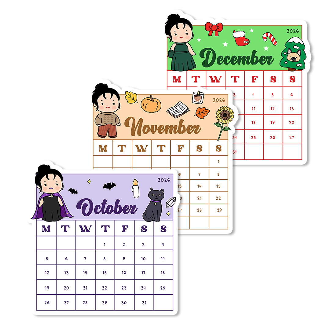 Wimzi 2026 Vinyl Sticker Calendar