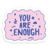 Pink sticker with &