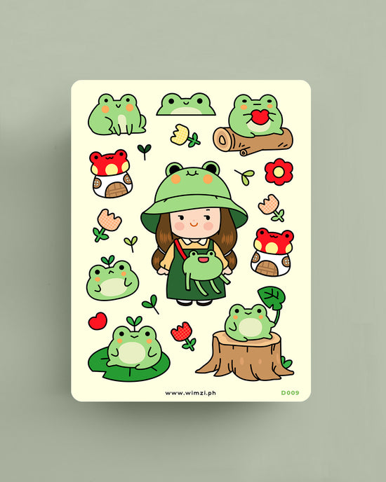 Frog Themed Decorative Sticker Sheet