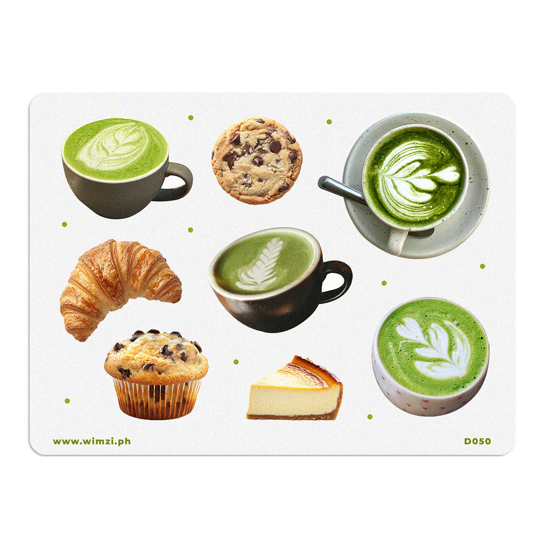Matcha Latte Decorative Sticker Sheet