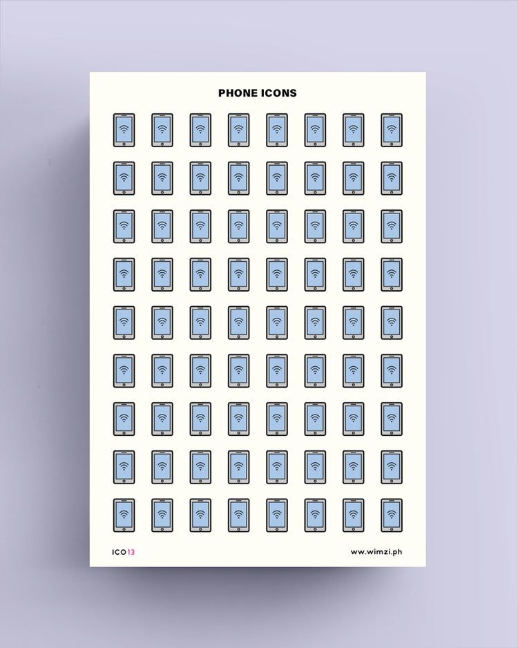 Phone Transparent Icon Sticker Sheet