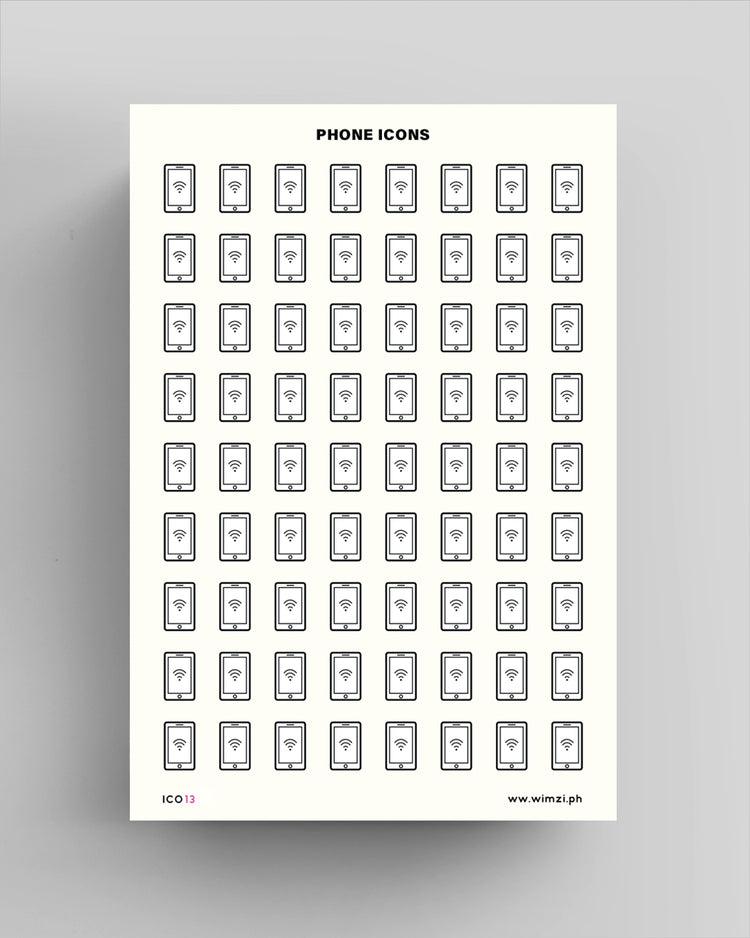 Phone Transparent Icon Sticker Sheet