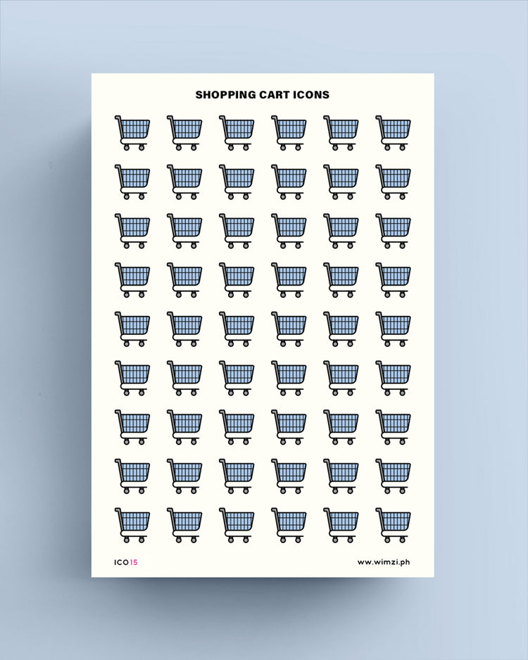 Shopping Cart Transparent Icon Sticker Sheet