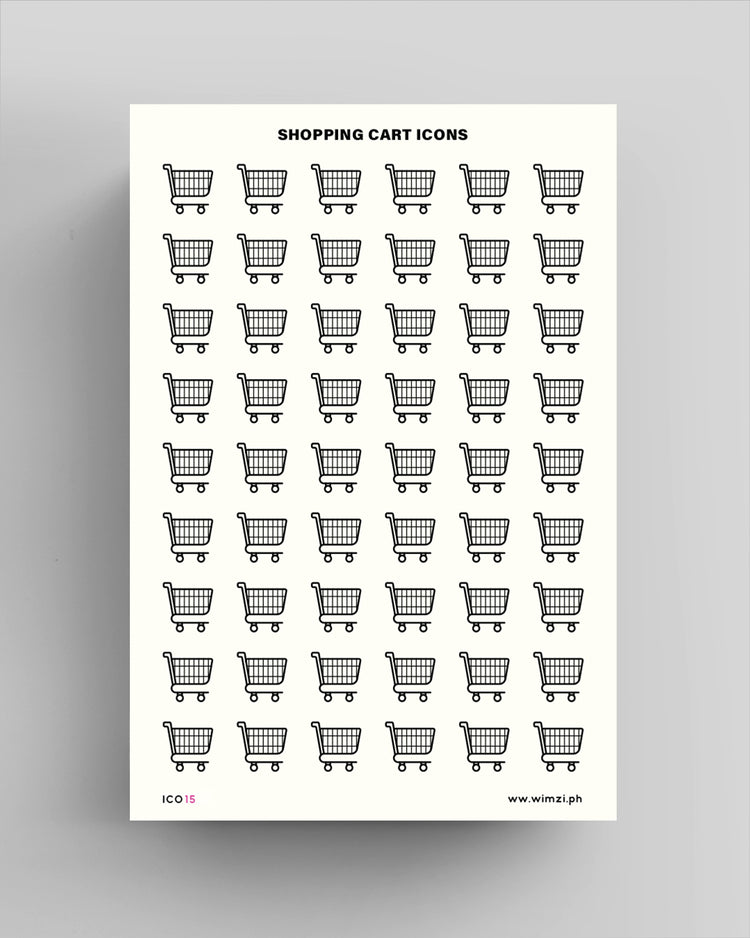 Shopping Cart Transparent Icon Sticker Sheet