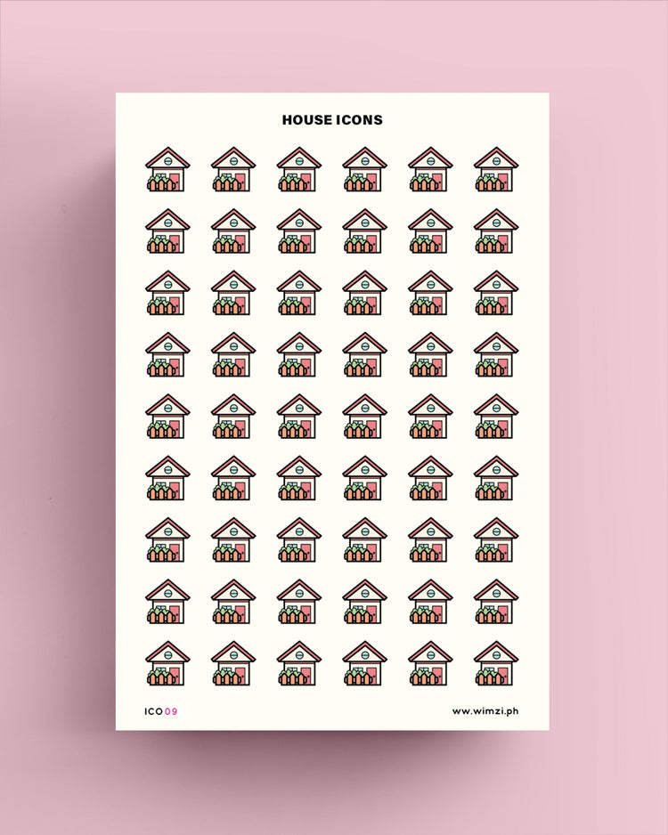 House Transparent Icon Sticker Sheet