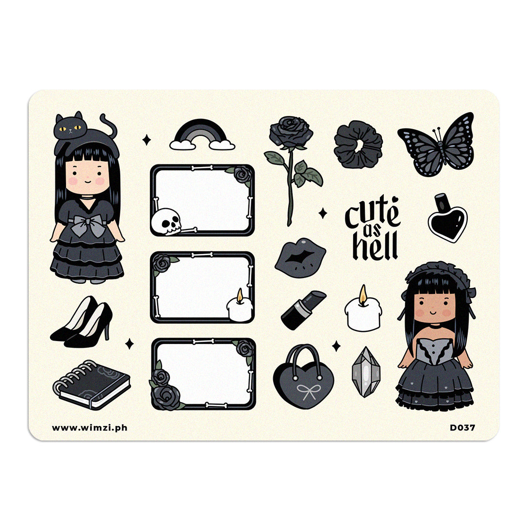 Goth Girls Planner Stickers