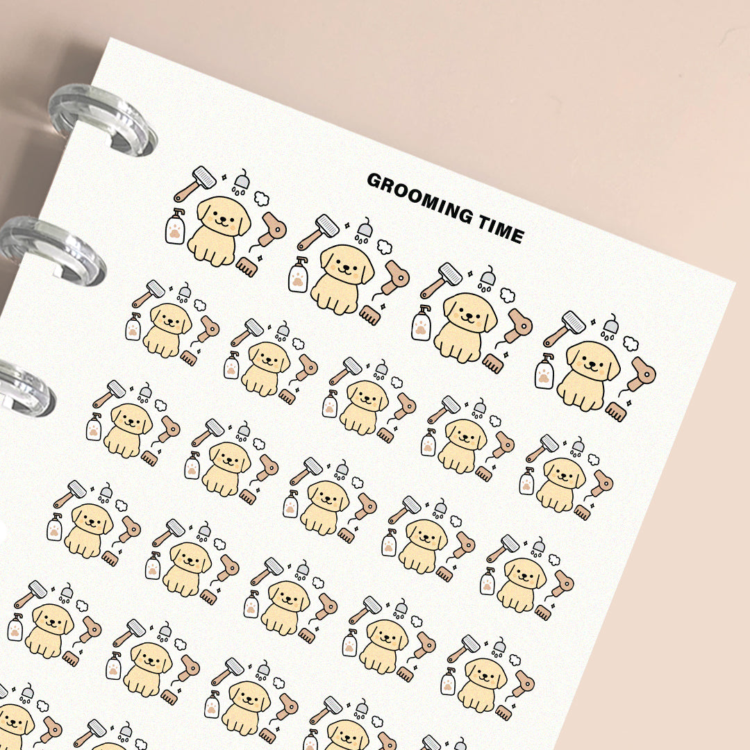 Dog Grooming Time Planner Stickers