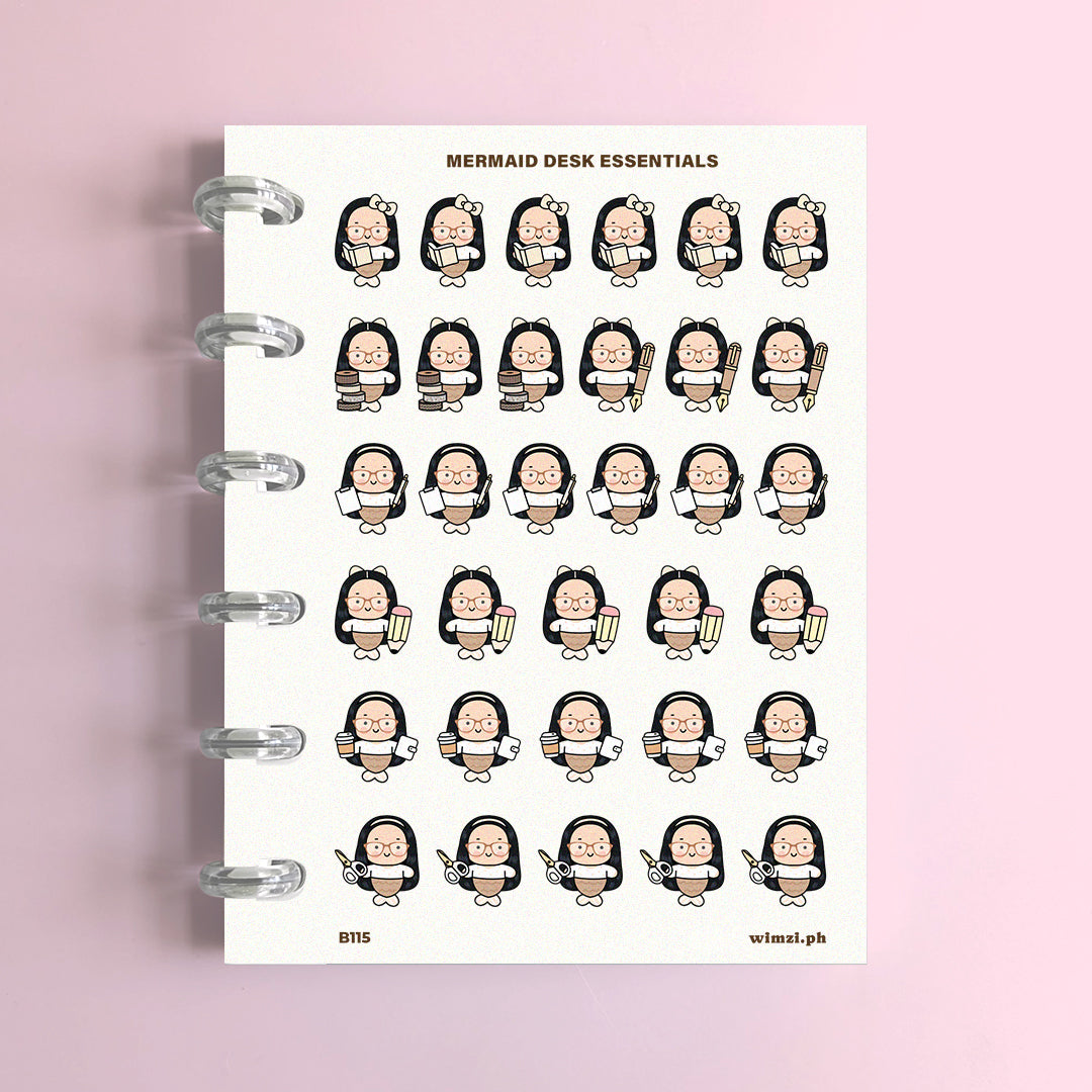 Mermaid Desk Essentials - Planner Stickers