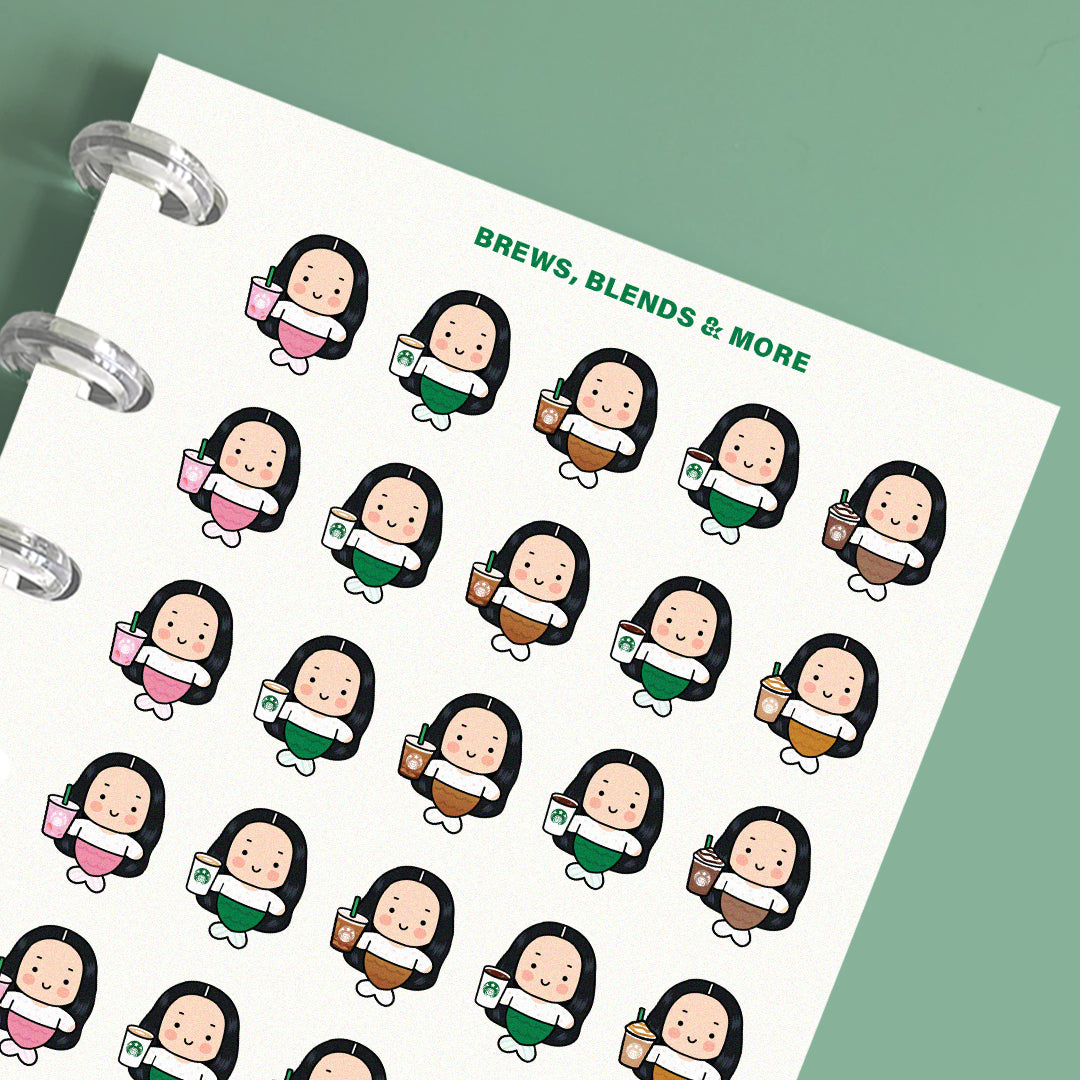 Mermaid Coffee Planner Stickers
