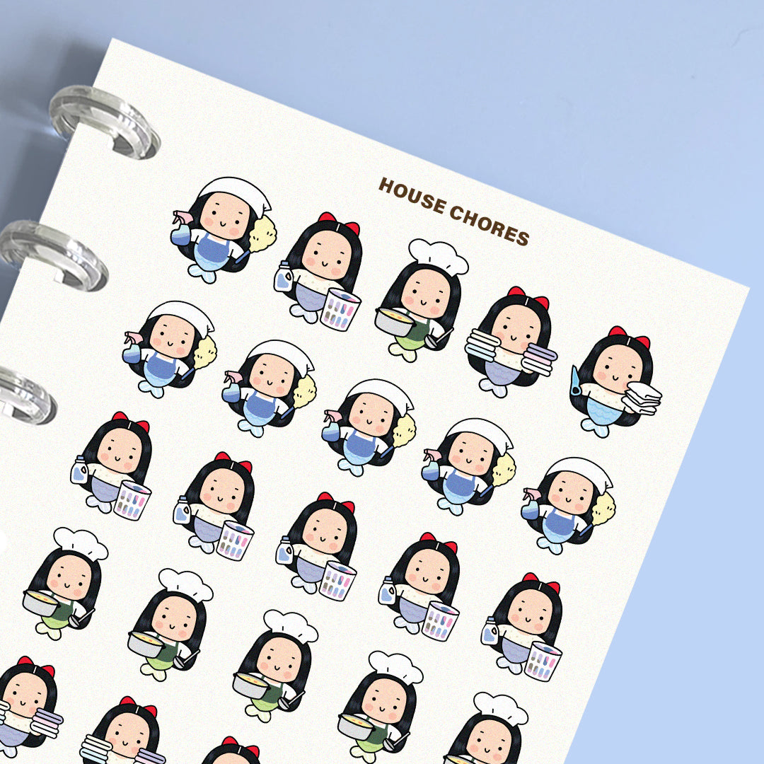 Mermaid House Chores - Planner Stickers