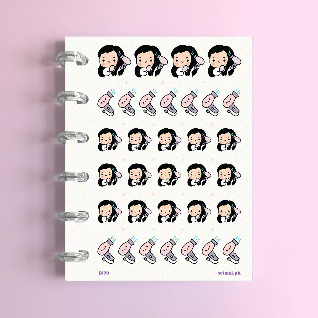 Blow Dry Hair Planner Stickers