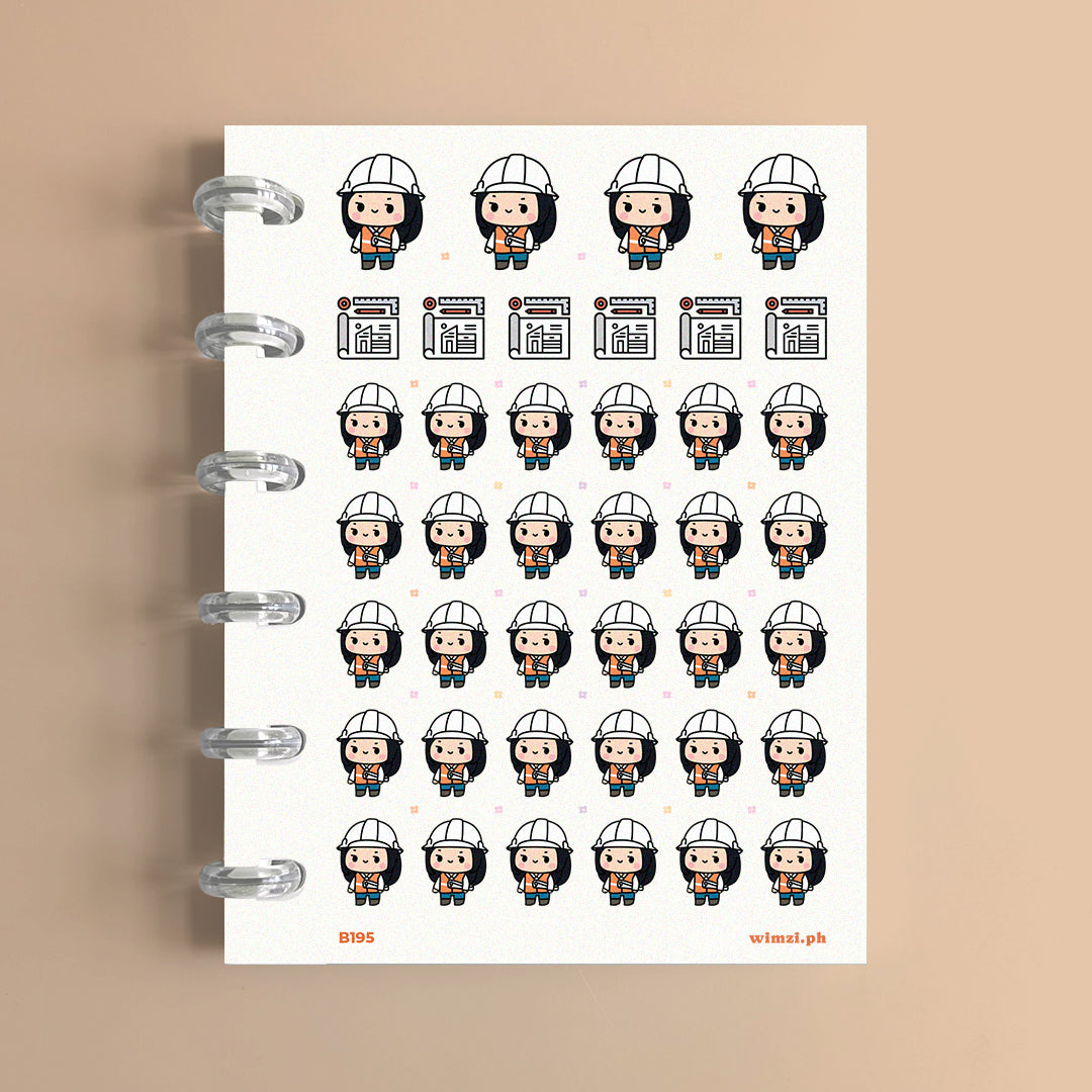 Female Engineer Planner Stickers