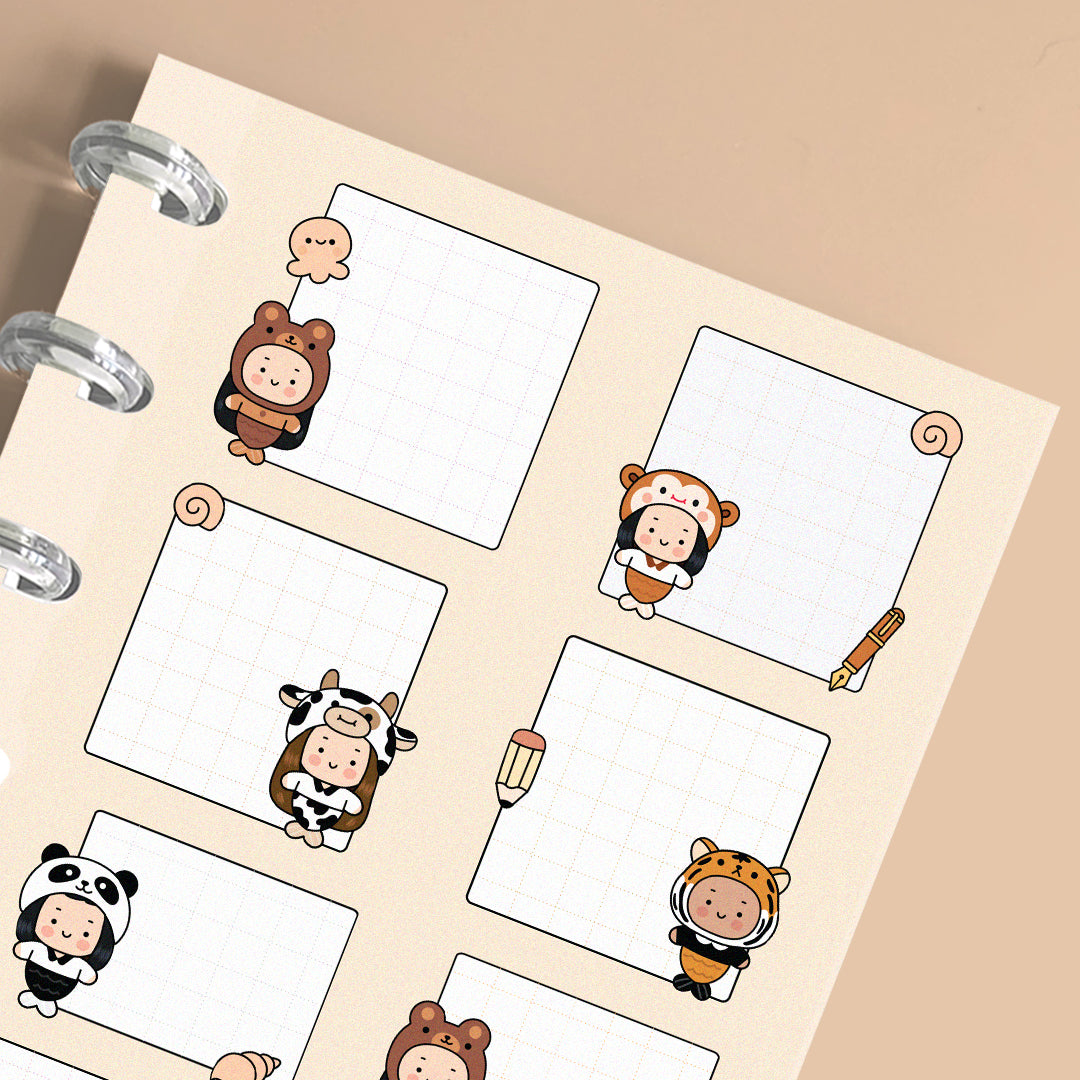 Cute Notes Mermaids Planner Stickers