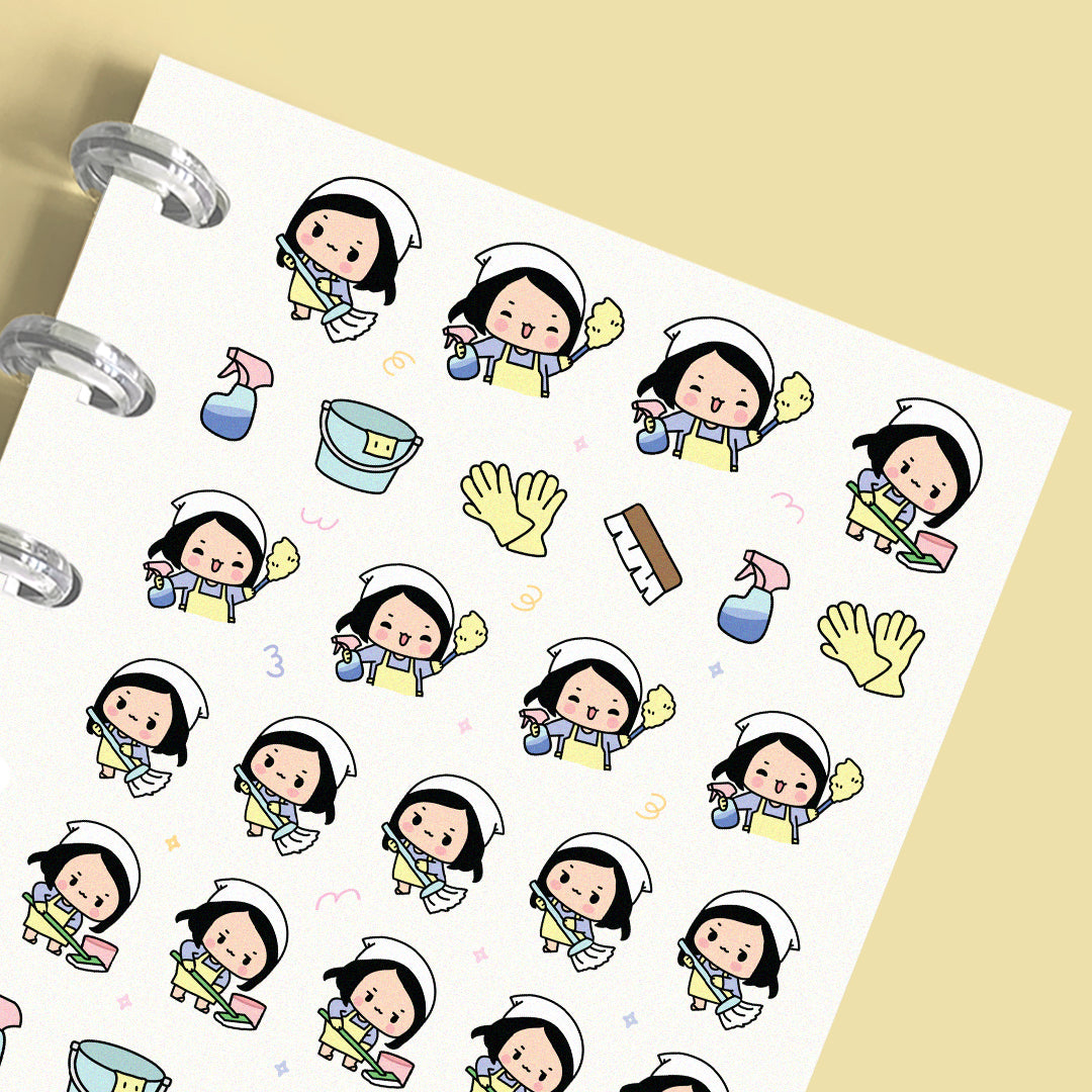 Cleaning Day Planner Stickers