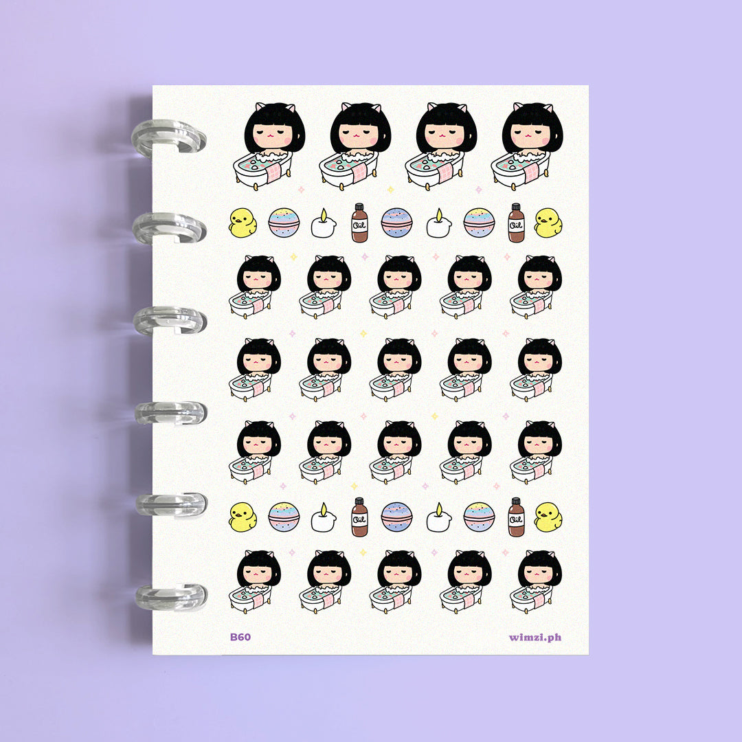 Bubble Bath Time, Bathtub Planner Stickers