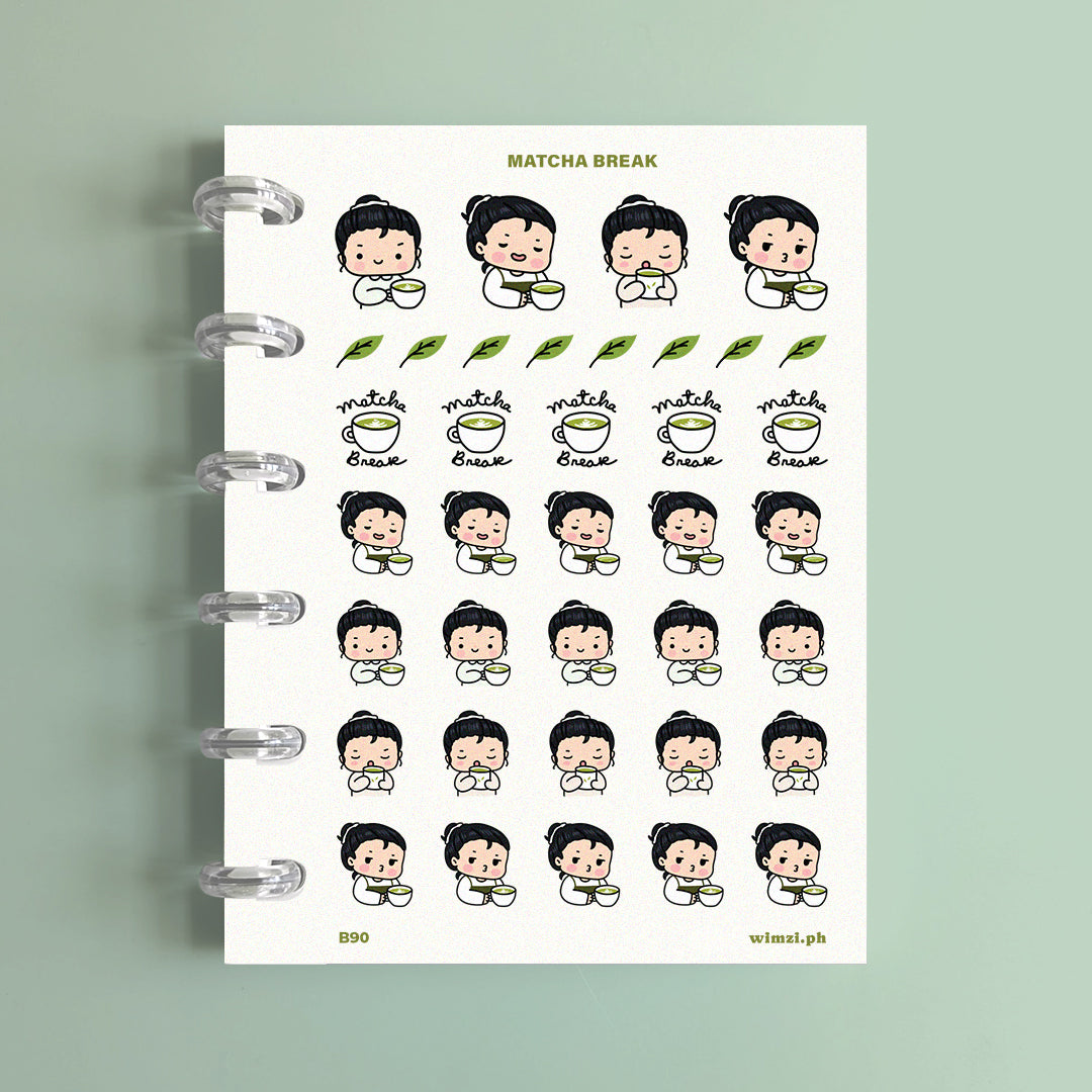 Matcha Break Planner Stickers