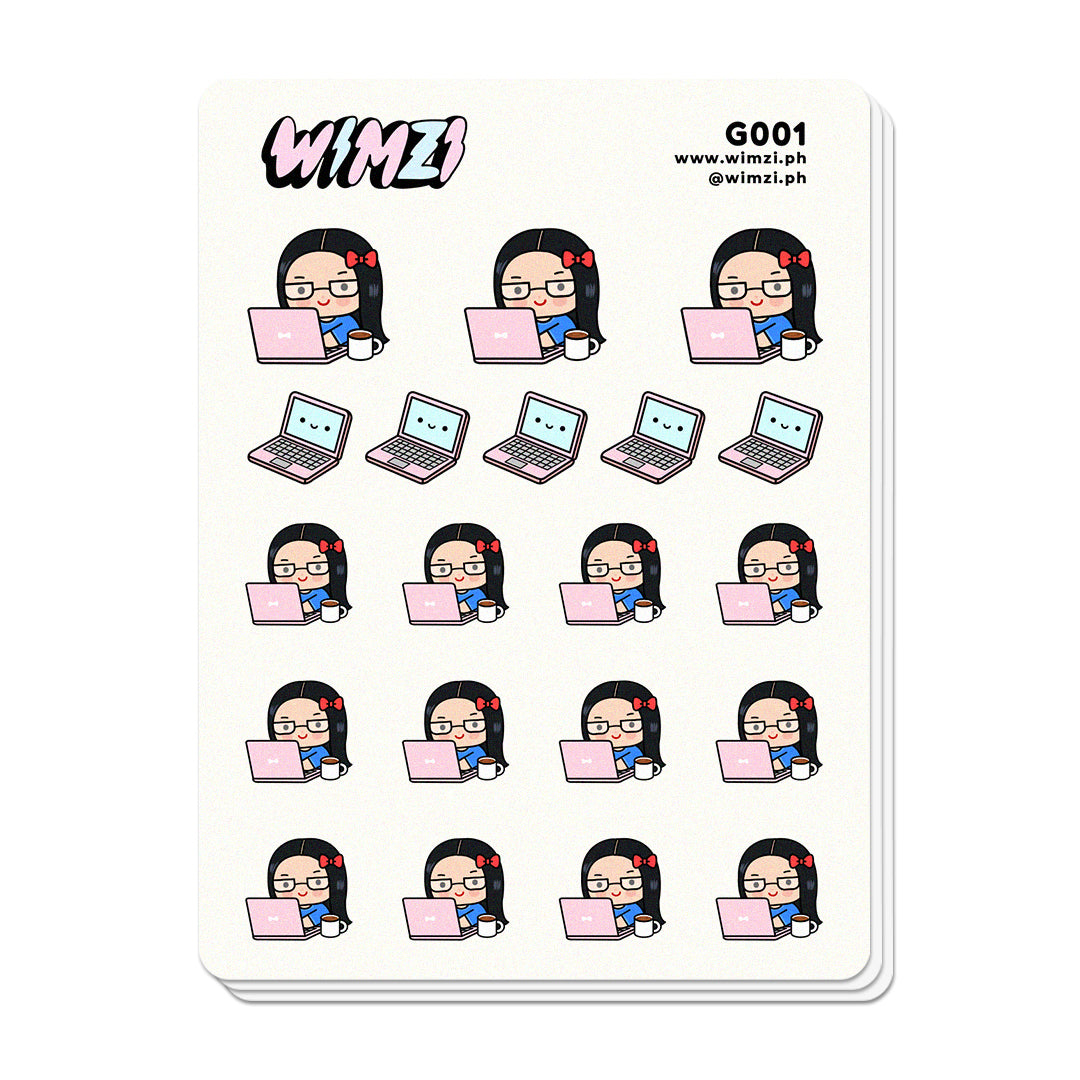 Laptop Duty, Workspace, Desk Planner Stickers