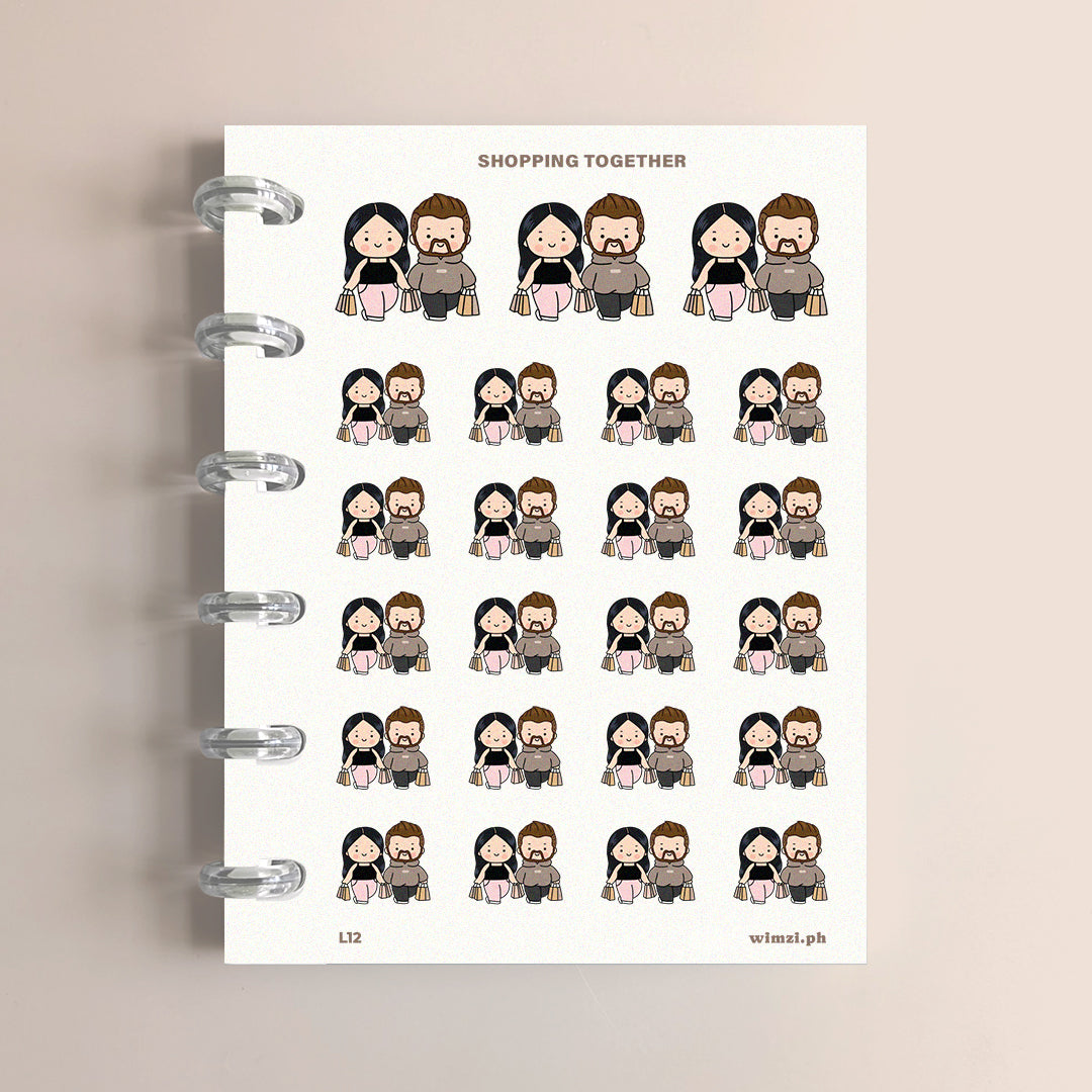 Shopping Together Couple Planner Stickers