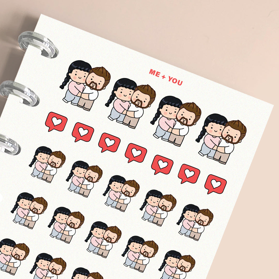Me + You Couple Planner Stickers
