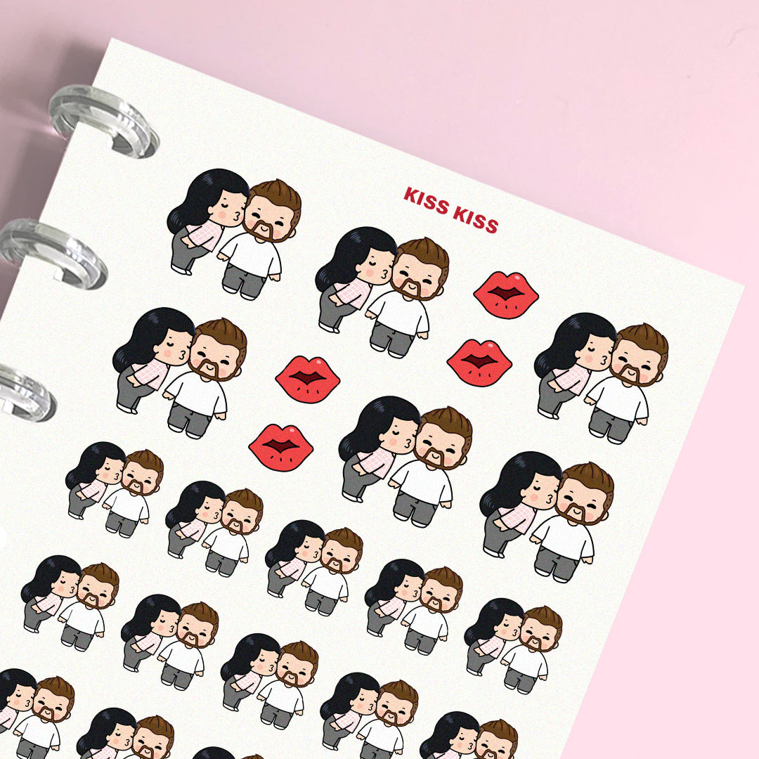 Kiss Kiss Couple Planner Stickers