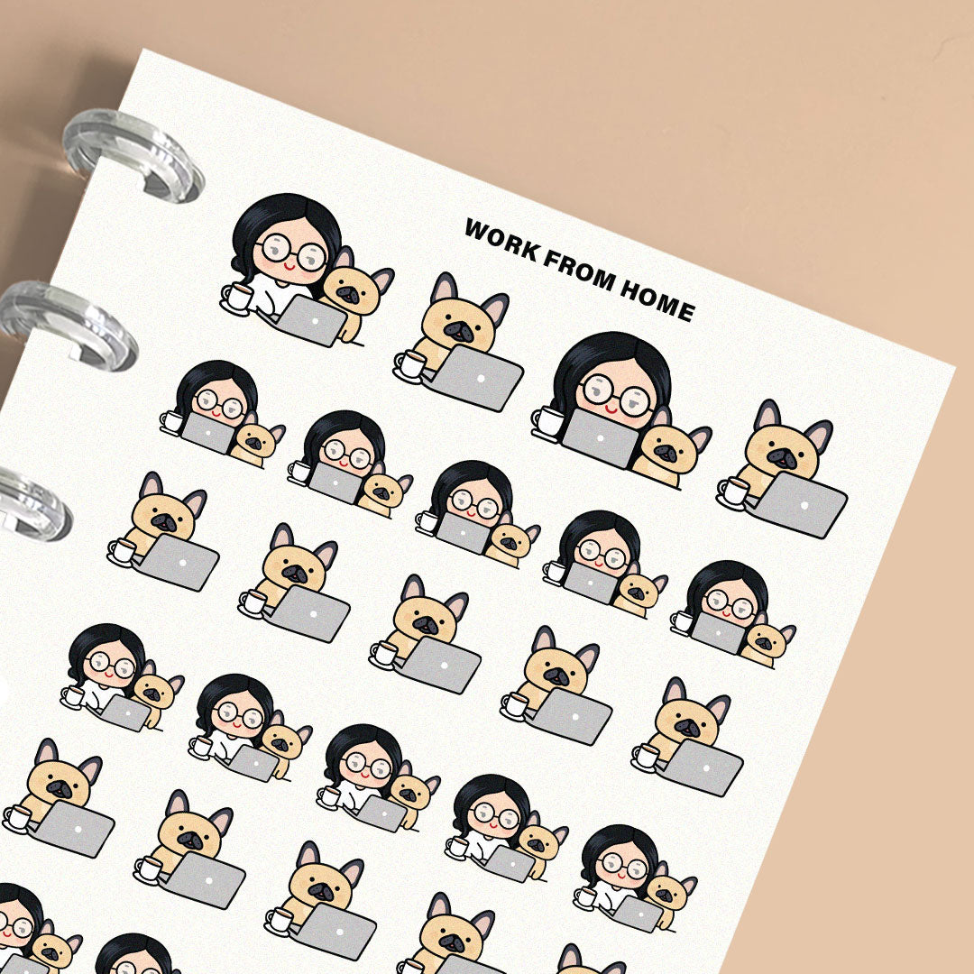 WFH With Dog Planner Stickers