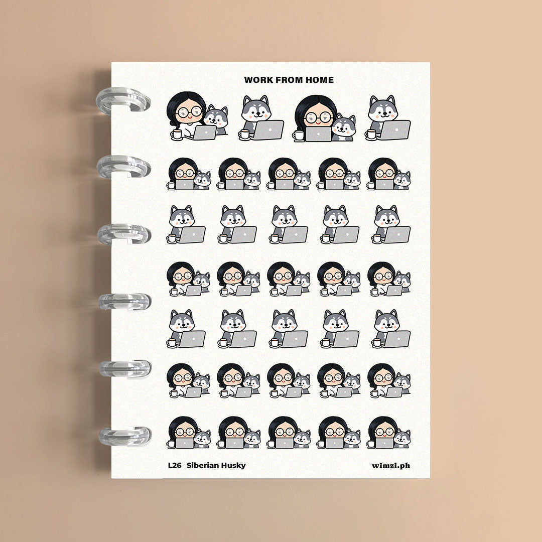 WFH With Dog Planner Stickers