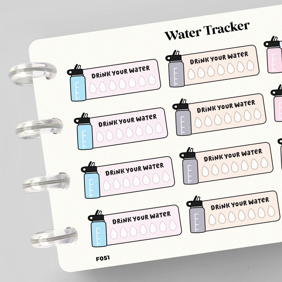 Water Tracker Functional Planner Stickers
