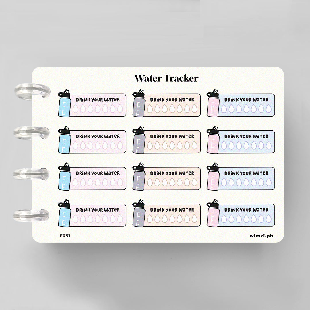 Water Tracker Functional Planner Stickers