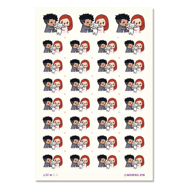Couple With Cat Planner Stickers