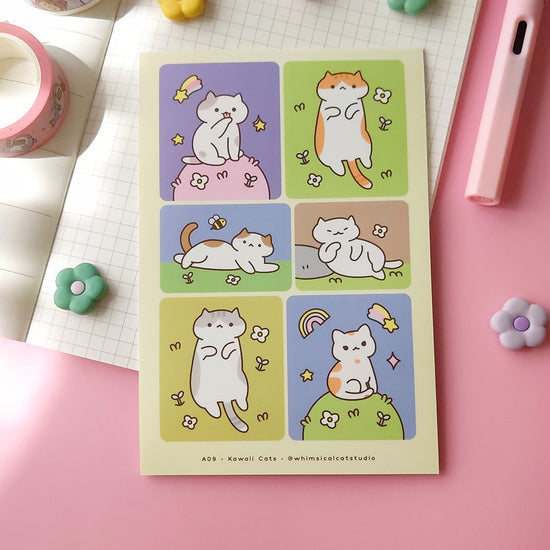 Kawaii Cats Deco Sticker Sheet