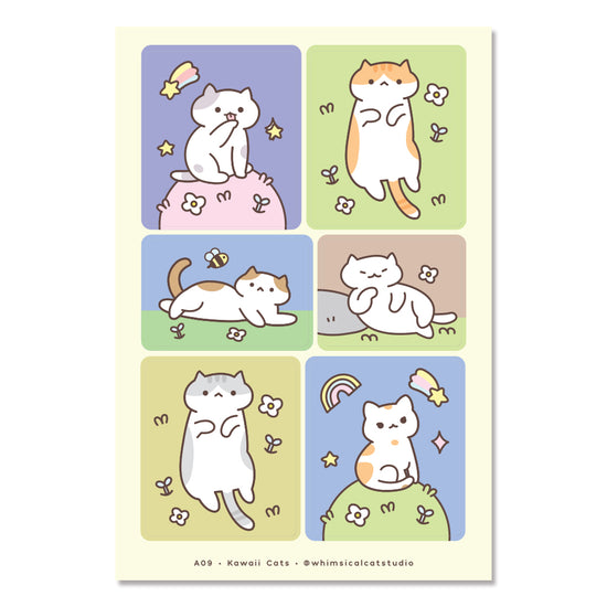 Kawaii Cats Deco Sticker Sheet