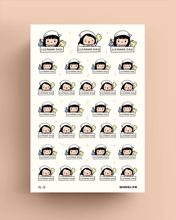 Cleaning Day 2 Script Planner Stickers