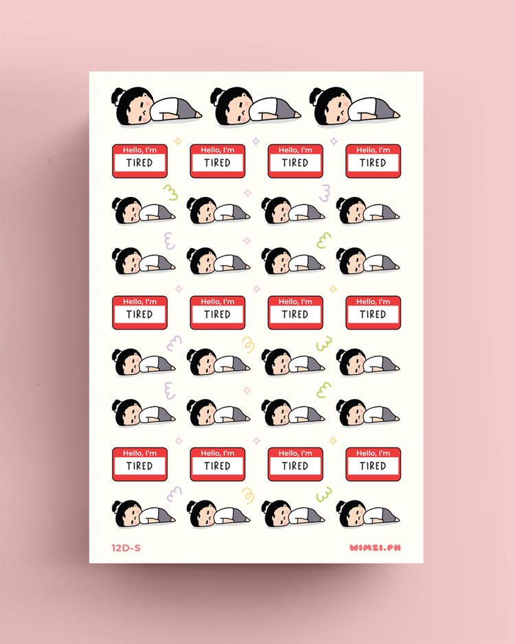 Too Tired Exhausted Planner Stickers