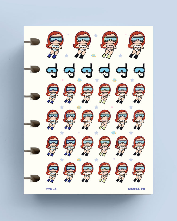 Snorkeling Free Diving Planner Stickers