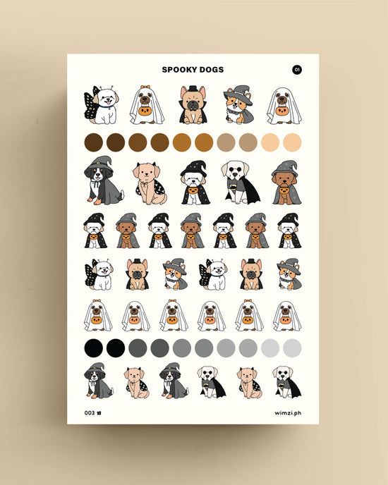 Spooky Dogs Planner Stickers