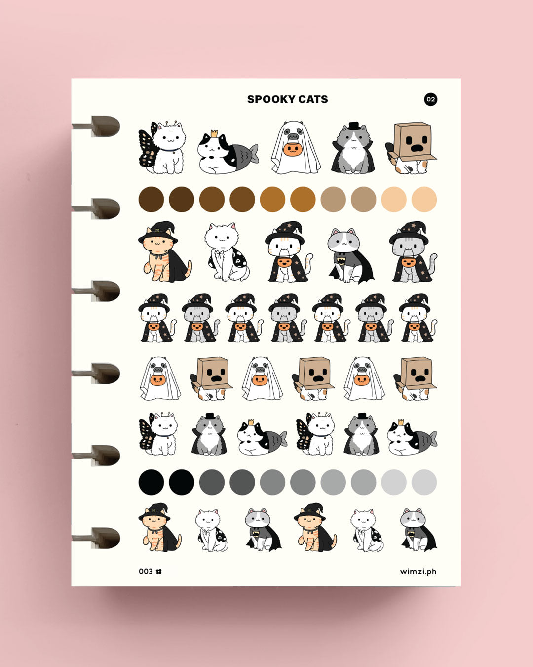 Spooky Cats Planner Stickers