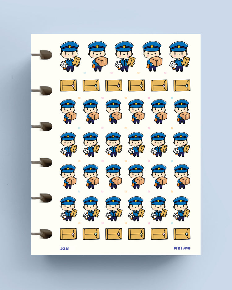 Mailman Blue Uniform Planner Stickers