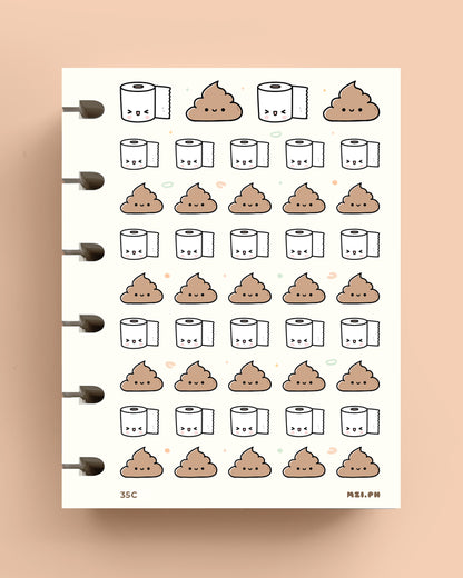 Poop &amp; Tissue Planner Stickers