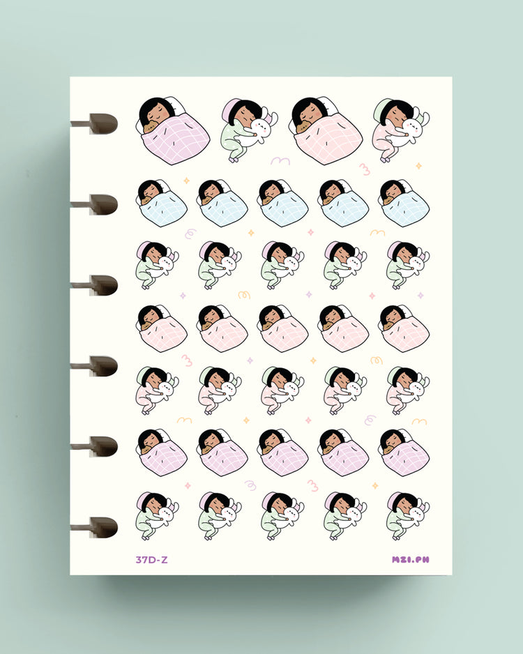 Little Girl Sleeping Planner Stickers