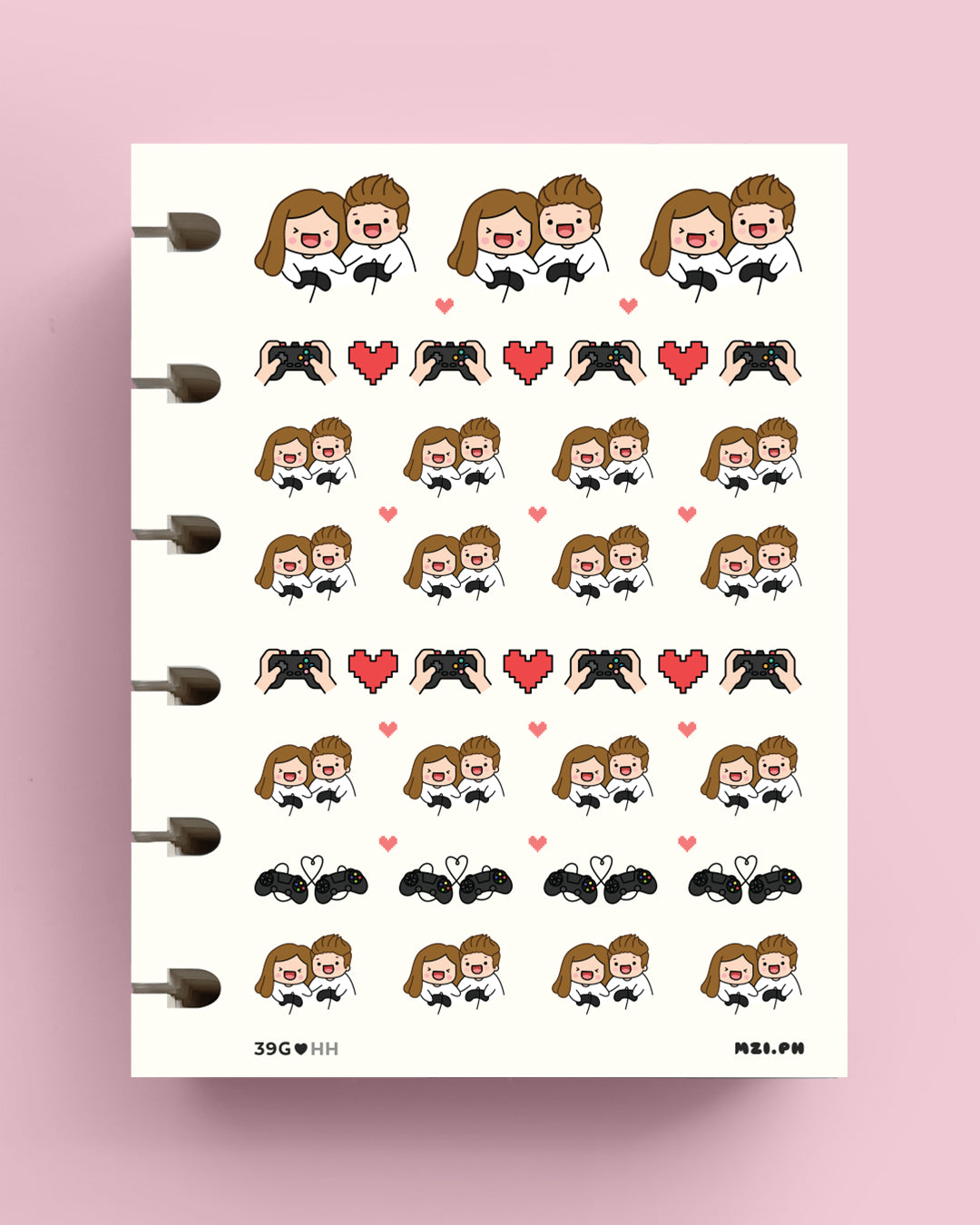 Couple Playing Video Game Planner Stickers