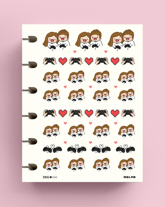 Couple Playing Video Game Planner Stickers