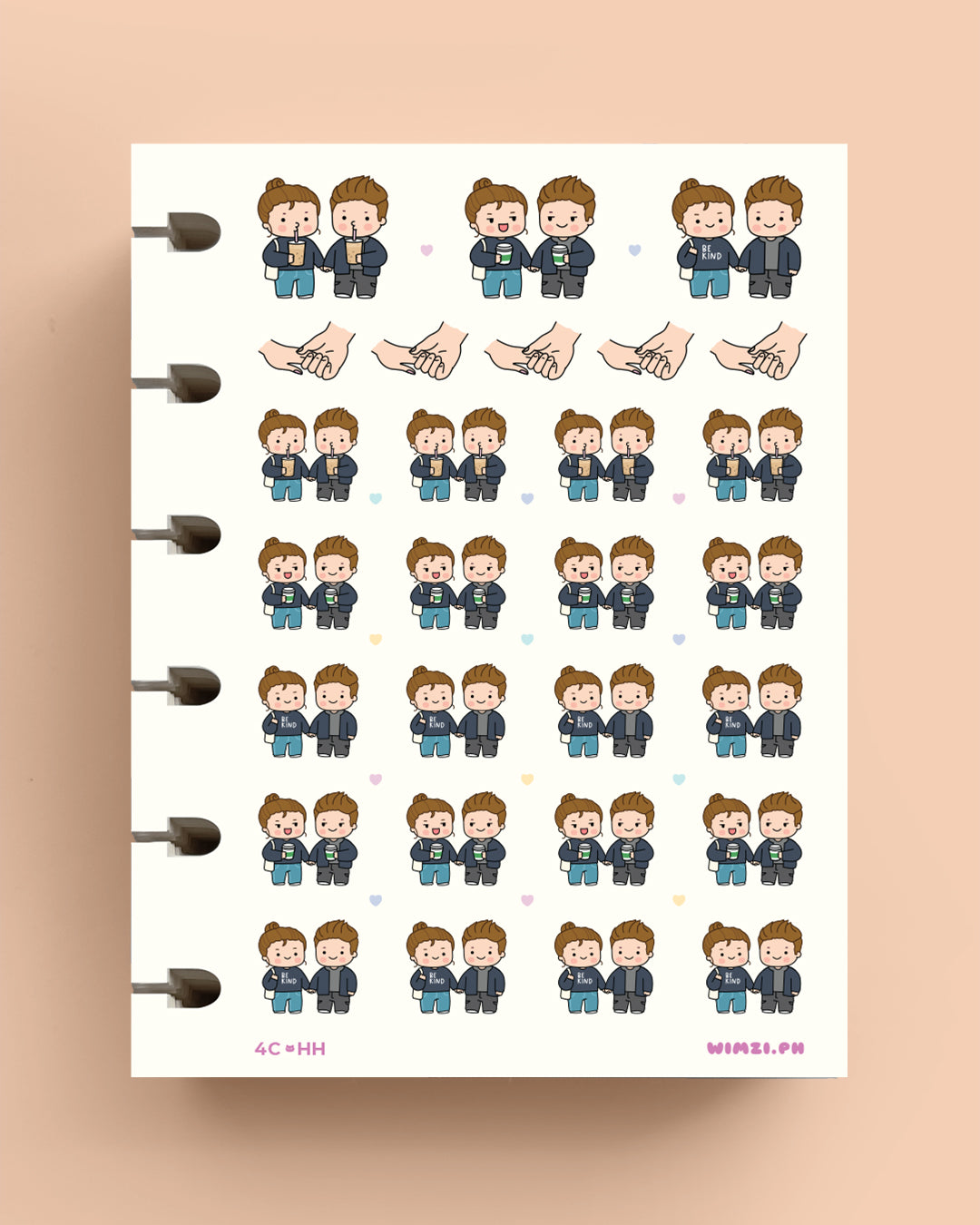 Holding Hands Couple Planner Stickers