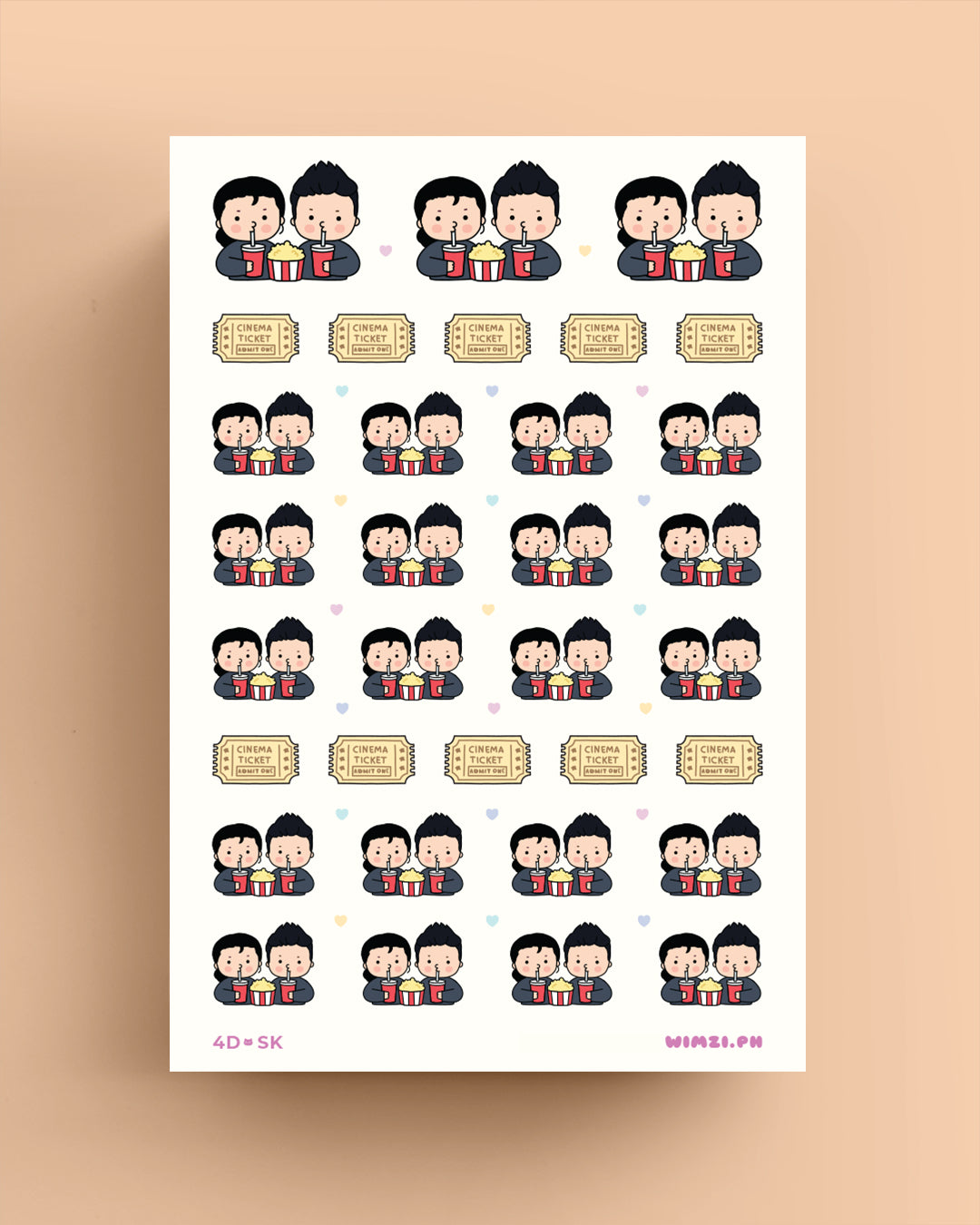 Couple Movie Date Planner Stickers