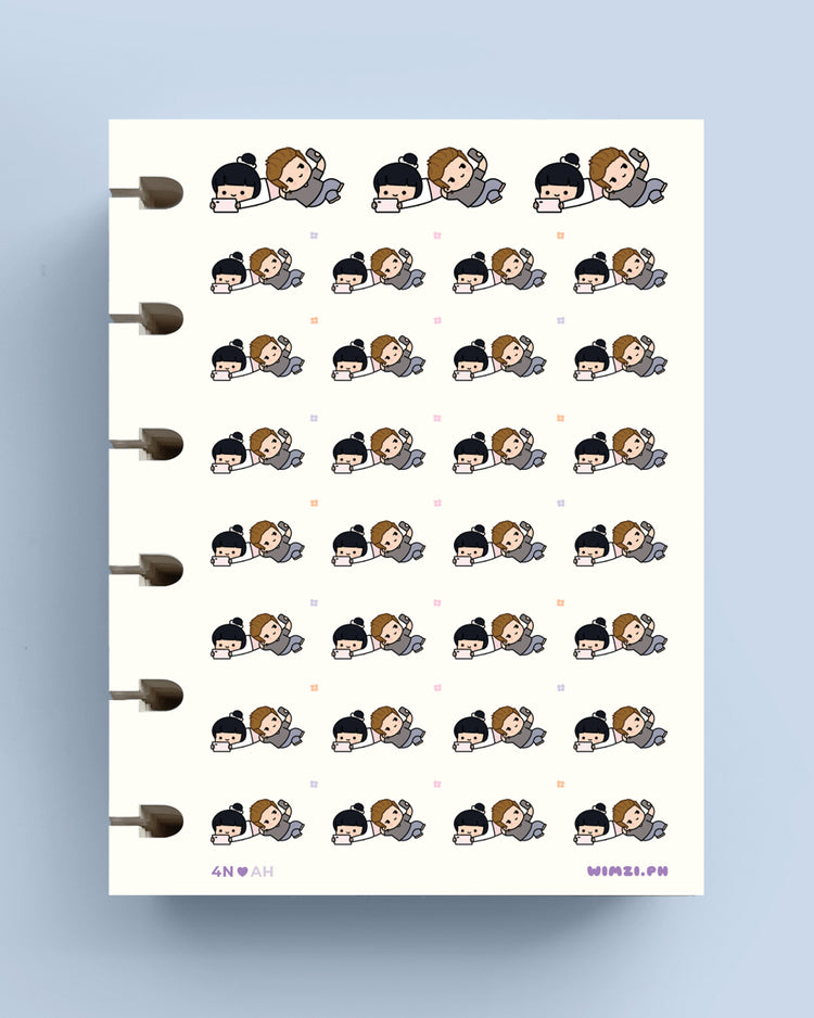 Couple on the Phone Planner Stickers