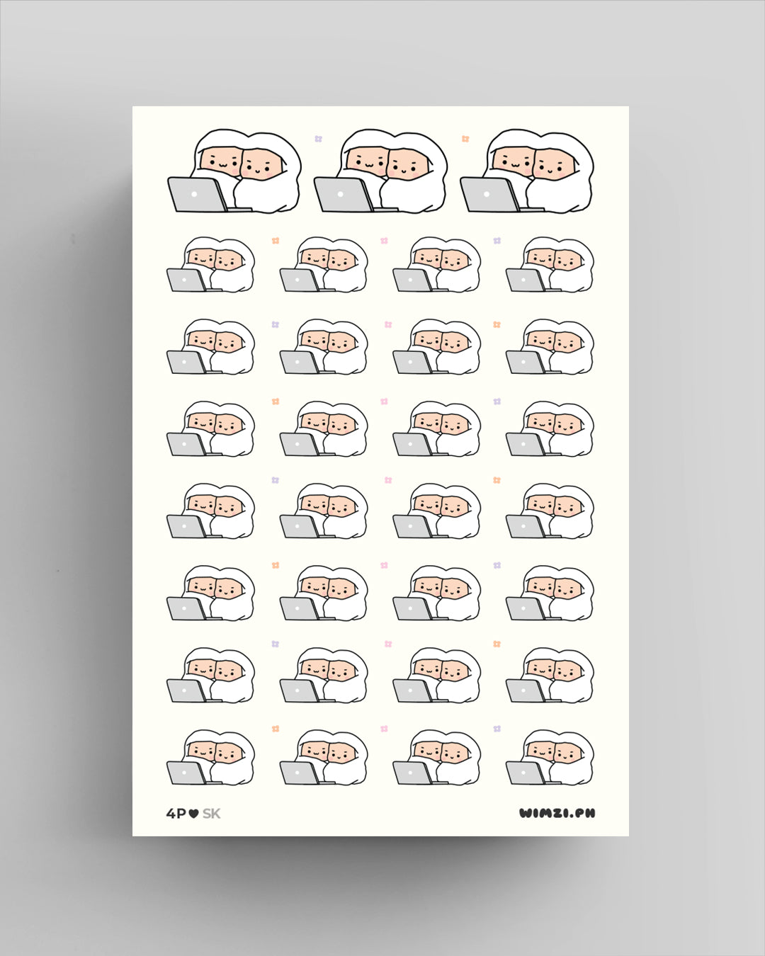 Cuddle and Watch Movies Couple Planner Stickers