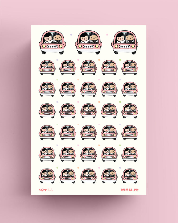 Couple in a Car Planner Stickers