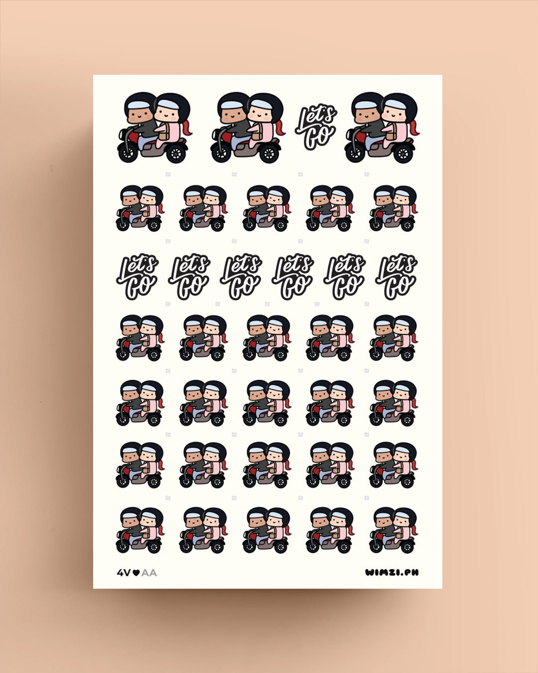 Motorcycle Ride Couple Planner Stickers