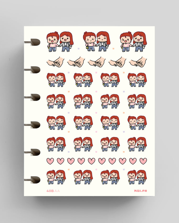BFF Holding Hands Planner Stickers