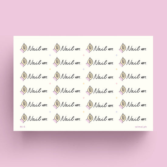 Nail Appointment Script Planner Stickers